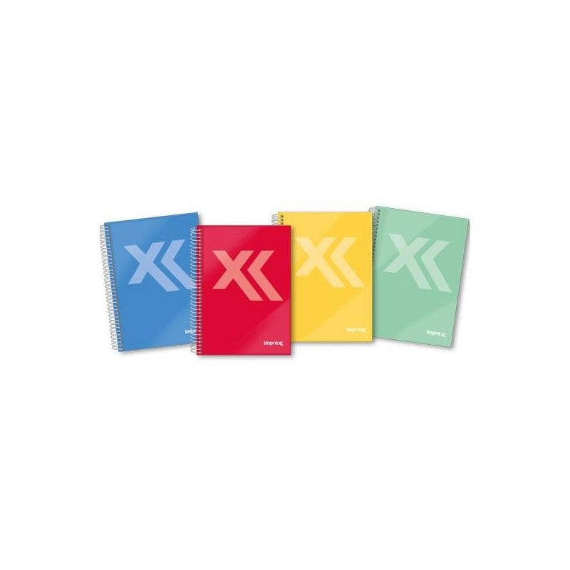 IMPREX CUADERNO ESPIRAL TAPA FORRADA A5 80H 90GR 4X4 COLORES SURTIDOS (PACK 4 UNIDADES)