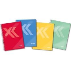 IMPREX CUADERNO ESPIRAL TAPA FORRADA FOLIO 80H 90GR 4X4 COLORES SURTIDOS (PACK 4 UNIDADES)