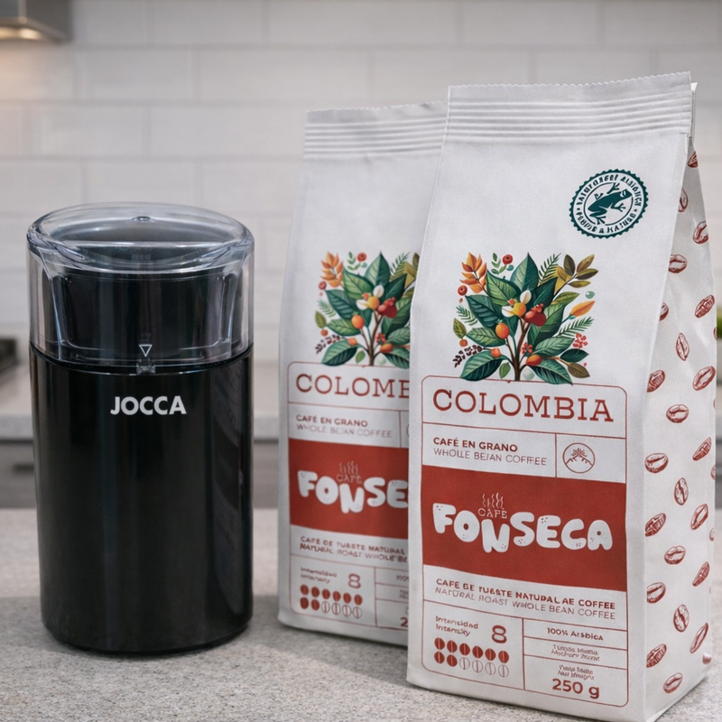 Molinillo Jocca + 500 g Café Colombia en grano