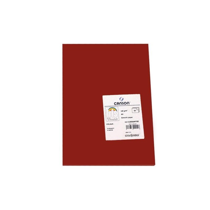 Cartulina Canson Iris - A3 - 185 g - Color granate (PACK INDIVISIBLE DE 50 UNIDADES) Cartulina Canson Iris - A3 - 185 g - Color granate (PACK INDIVISIBLE DE 50 UNIDADES)