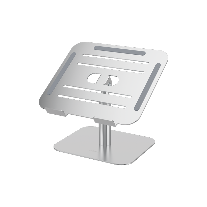 Elevador portátil Breyta™ Fellowes ajustable para mejorar la ergonomía del puesto de trabajo, color plata.