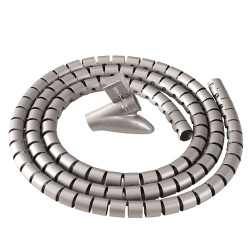 Organizador de cables Fellowes CableZip 2m para escritorio de oficina en color plata.