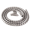 Organizador de cables Fellowes CableZip 2m para escritorio de oficina en color plata.