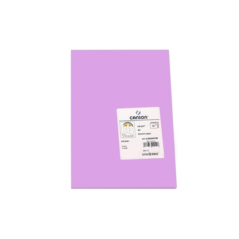 Cartulina Canson Iris - A3 - 185 g - Color lila (PACK INDIVISIBLE DE 50 UNIDADES) Cartulina Canson Iris - A3 - 185 g - Color lila (PACK INDIVISIBLE DE 50 UNIDADES)