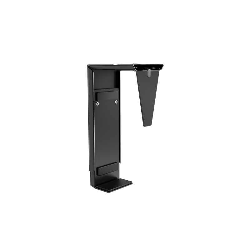 Soporte ajustable para cpu bajo mesa compatible con equipos compactos, color negro.