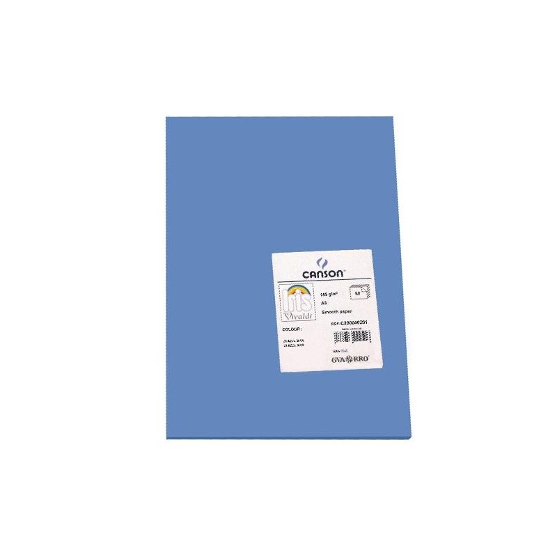 Cartulina Canson Iris - A3 - 185 g - Color azul mar (PACK INDIVISIBLE DE 50 UNIDADES) Cartulina Canson Iris - A3 - 185 g - Color azul mar (PACK INDIVISIBLE DE 50 UNIDADES)