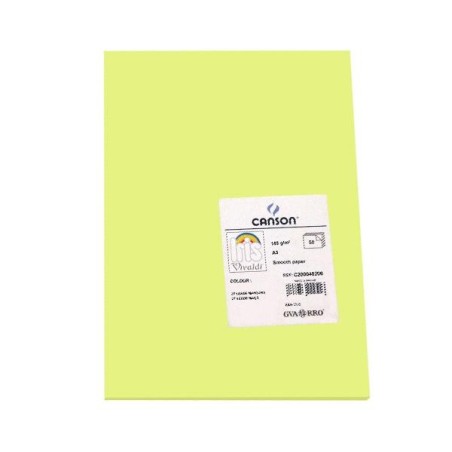 Cartulina Canson Iris - A3 - 185 g - Color verde manzana (PACK INDIVISIBLE DE 50 UNIDADES)