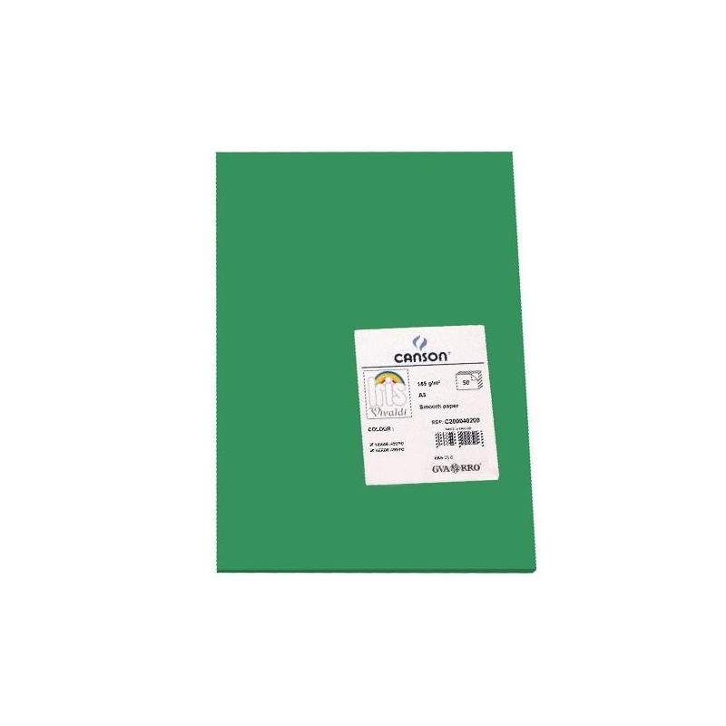 Cartulina Canson Iris - A3 - 185 g - Color verde abeto (PACK INDIVISIBLE DE 50 UNIDADES) Cartulina Canson Iris - A3 - 185 g - Color verde abeto (PACK INDIVISIBLE DE 50 UNIDADES)