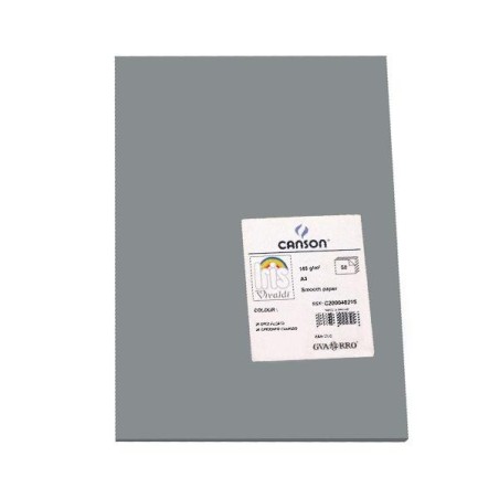 Cartulina Canson Iris - A3 - 185 g - Color gris plomo (PACK INDIVISIBLE DE 50 UNIDADES)
