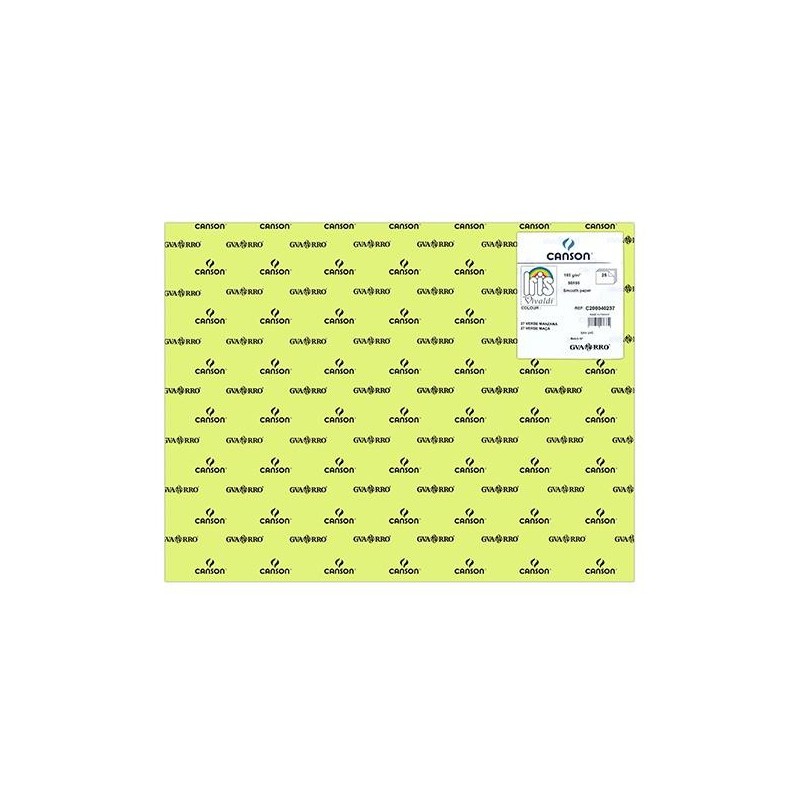 Cartulina Canson Iris - 50 x 65 cm - 185 g - Color verde manzana (PACK INDIVISIBLE DE 25 UNIDADES)