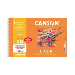 Bloc papel de dibujo Canson Basik - Microperforado - A3+ - 150 g - Pack 20 hojas
