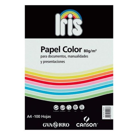 Papel Canson Iris - A4 - 80 g - Color gris perla - Pack 100 hojas