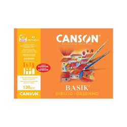 Papel de dibujo Canson Basik - Microperforado - A3 - 130 g - Pack 10 hojas