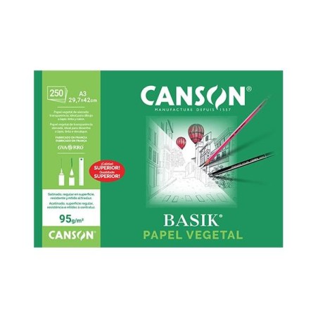 Papel vegetal Canson Basik - A3 - 90-95 g (PACK INDIVISIBLE DE 250 UNIDADES)