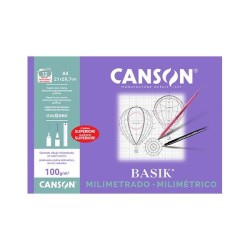 Papel milimetrado Canson Basik - A4 - 100 g - Pack 12 hojas