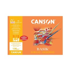 Papel de dibujo Canson Basik - Microperforado - A4 - 130 g - Pack 10 hojas