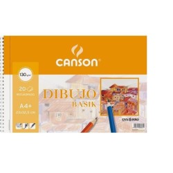 Bloc papel de dibujo con recuadro Canson Basik - Microperforado - A4+ - 130 g - 20 hojas