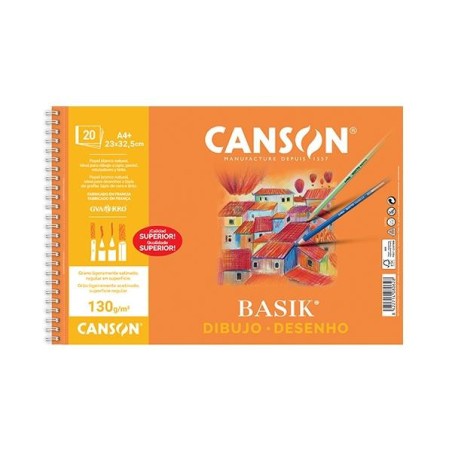 Bloc papel de dibujo Canson Basik - Microperforado - A4+ - 130 g - Pack 20 hojas