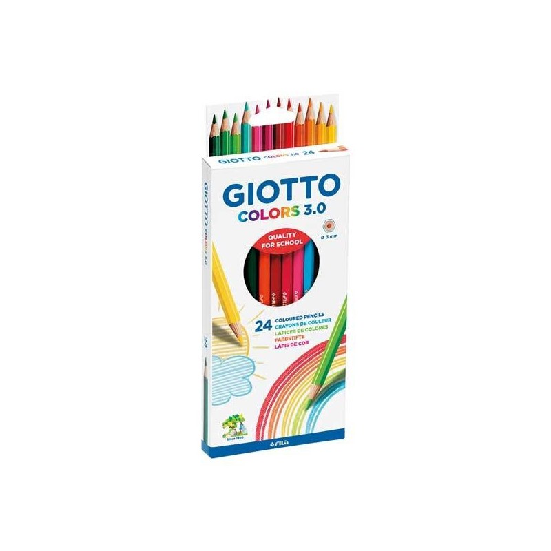 Lápiz de color Giotto Colors 3.0 - 3 mm - Colores surtidos - Estuche 24 ud