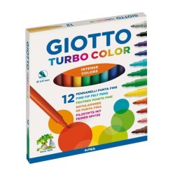 Rotulador Giotto Turbo Color - 2,8 mm - Colores surtidos - Estuche 12 ud