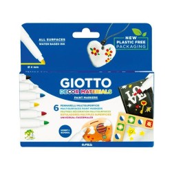 Rotulador decorativo Giotto Decor Materials - Colores surtidos - Estuche 6 ud