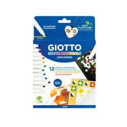 Rotulador decorativo Giotto Decor Materials - Colores surtidos - Estuche 12 ud