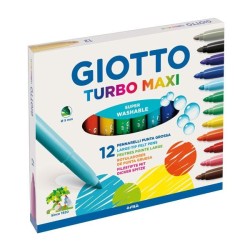 Rotulador Giotto Turbo Maxi - 5 mm - Colores surtidos - Estuche 12 ud