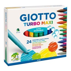 Rotulador Giotto Turbo Maxi - 5 mm - Colores surtidos - Estuche 24 ud