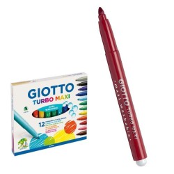 Rotulador Giotto Turbo Maxi - 5 mm - Color rojo - Caja 12 ud
