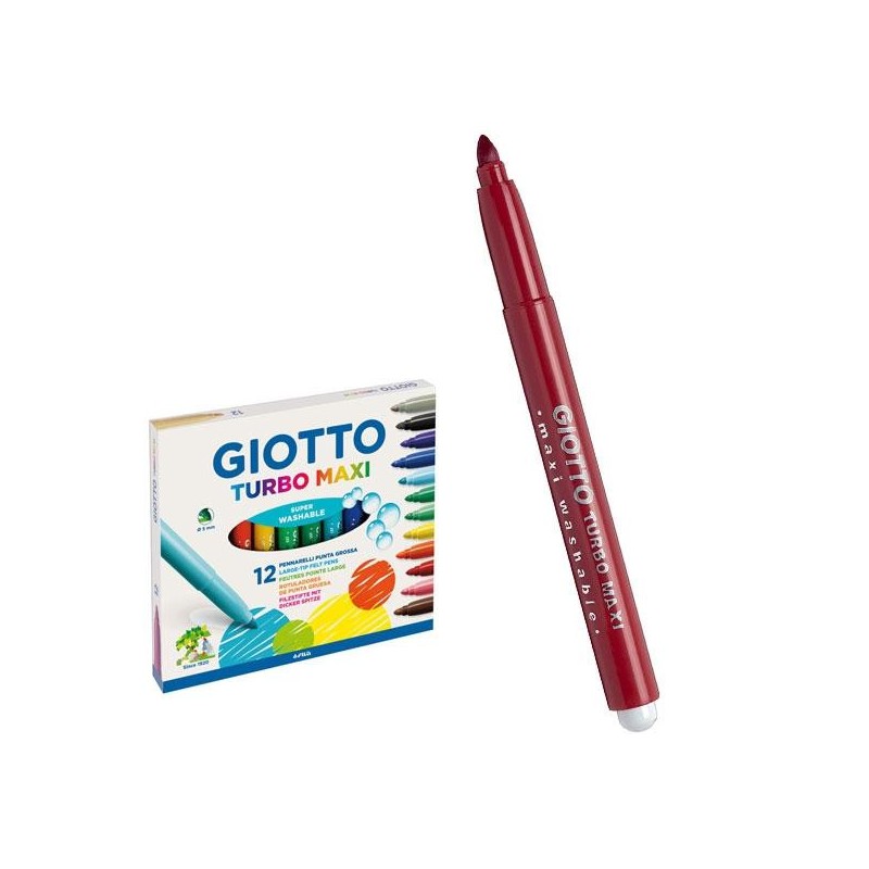 Rotulador Giotto Turbo Maxi - 5 mm - Color rojo - Caja 12 ud Rotulador Giotto Turbo Maxi - 5 mm - Color rojo - Caja 12 ud