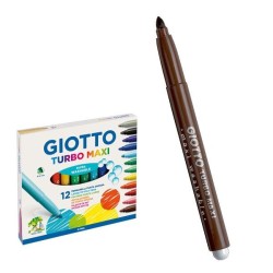 Rotulador Giotto Turbo Maxi - 5 mm - Color marrón - Caja 12 ud