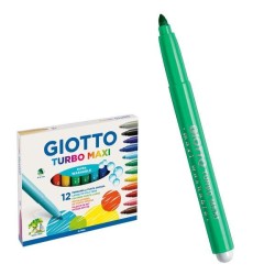 Rotulador Giotto Turbo Maxi - 5 mm - Color verde claro - Caja 12 ud