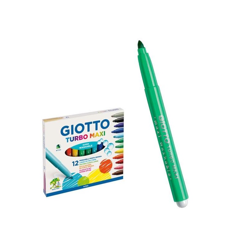 Rotulador Giotto Turbo Maxi - 5 mm - Color verde claro - Caja 12 ud Rotulador Giotto Turbo Maxi - 5 mm - Color verde claro - Caja 12 ud