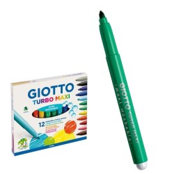 Rotulador Giotto Turbo Maxi - 5 mm - Color verde oscuro - Caja 12 ud