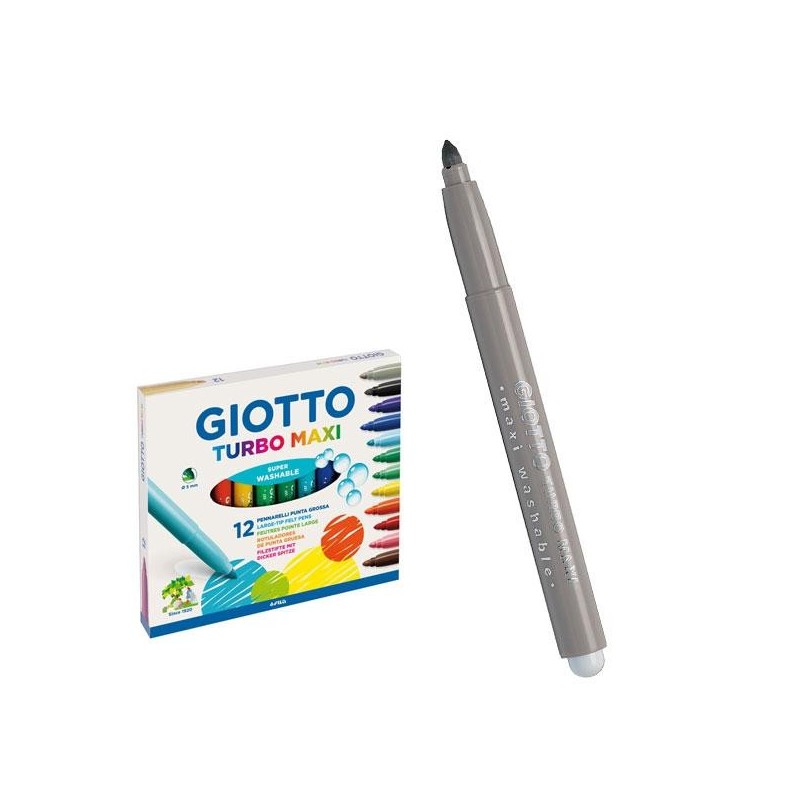 Rotulador Giotto Turbo Maxi - 5 mm - Color gris - Caja 12 ud Rotulador Giotto Turbo Maxi - 5 mm - Color gris - Caja 12 ud