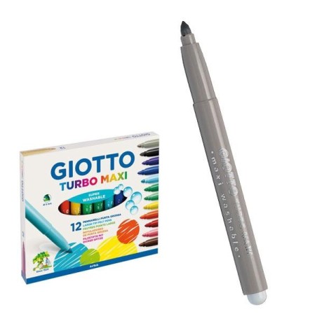 Rotulador Giotto Turbo Maxi - 5 mm - Color gris - Caja 12 ud