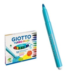 Rotulador Giotto Turbo Maxi - 5 mm - Color azul cielo - Caja 12 ud