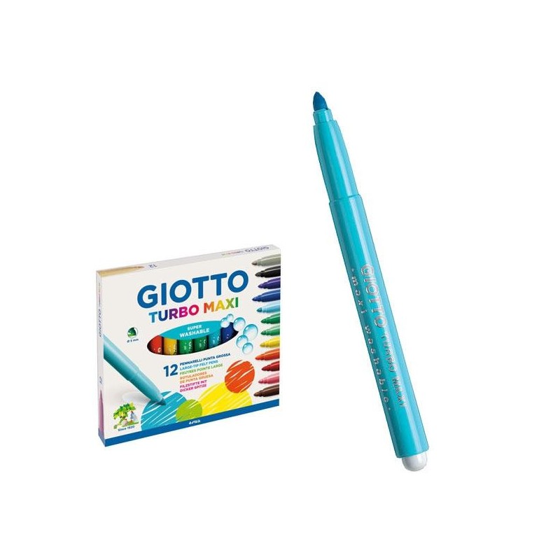 Rotulador Giotto Turbo Maxi - 5 mm - Color azul cielo - Caja 12 ud