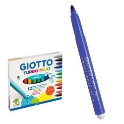Rotulador Giotto Turbo Maxi - 5 mm - Color azul ultramar - Caja 12 ud