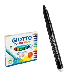 Rotulador Giotto Turbo Maxi - 5 mm - Color negro - Caja 12 ud