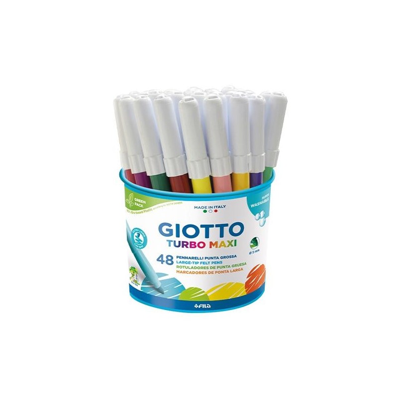 Rotulador Giotto Turbo Maxi - 5 mm - Colores surtidos - Bote 48 ud Rotulador Giotto Turbo Maxi - 5 mm - Colores surtidos - Bote 48 ud
