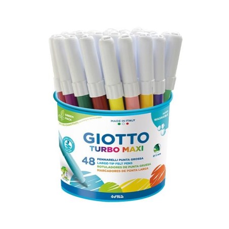 Rotulador Giotto Turbo Maxi - 5 mm - Colores surtidos - Bote 48 ud