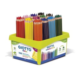 Lápiz de color Giotto Mega - 5,5 mm - Colores surtidos - School Pack 108 ud