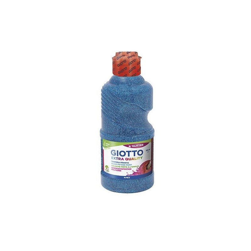 Témpera líquida Giotto Gliter - 250 ml - Color azul cyan