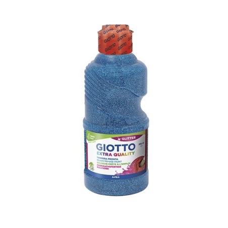 Témpera líquida Giotto Gliter - 250 ml - Color azul cyan