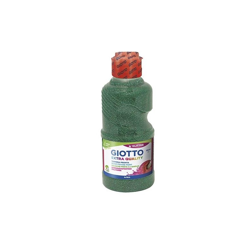 Témpera líquida Giotto Gliter - 250 ml - Color verde