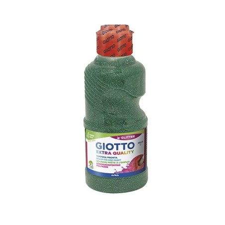 Témpera líquida Giotto Gliter - 250 ml - Color verde