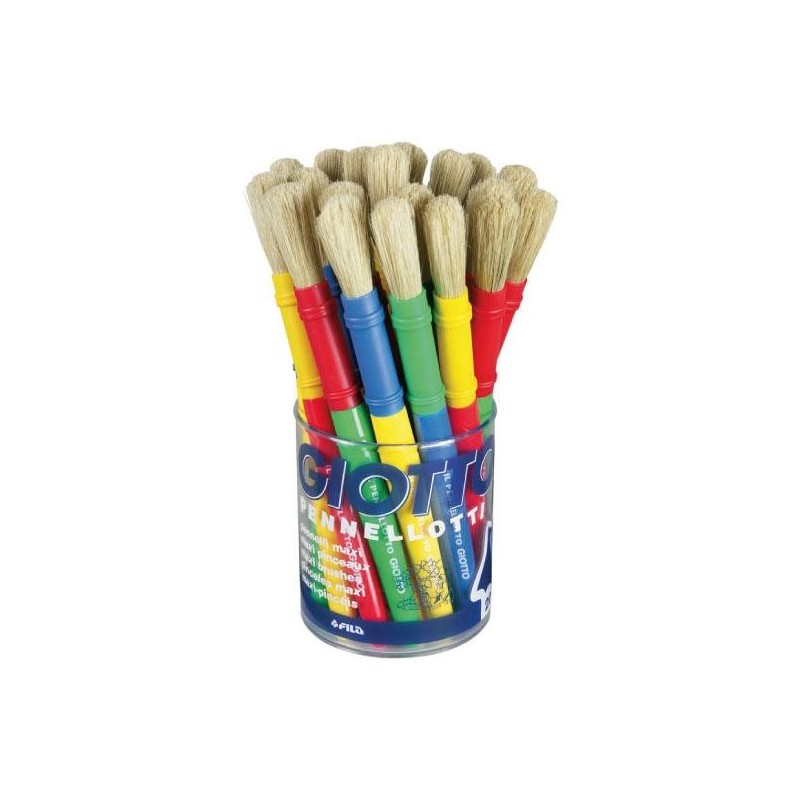 Pincel escolar Giotto - Pelo de cerda - Grueso - Colores surtidos