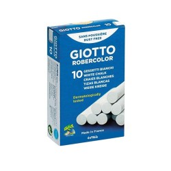 Tizas Giotto Robercolor - Antipolvo - Color blanco - Caja 10 ud