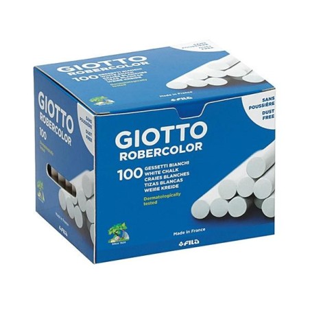 Tizas Giotto Robercolor - Antipolvo - Color blanco - Caja 100 ud